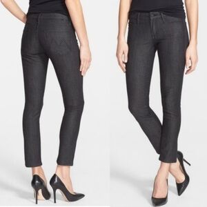 Mother Women's Jeans Black Ankle Hidden Gems Metallic Polka Dot Sz 24 Night Out